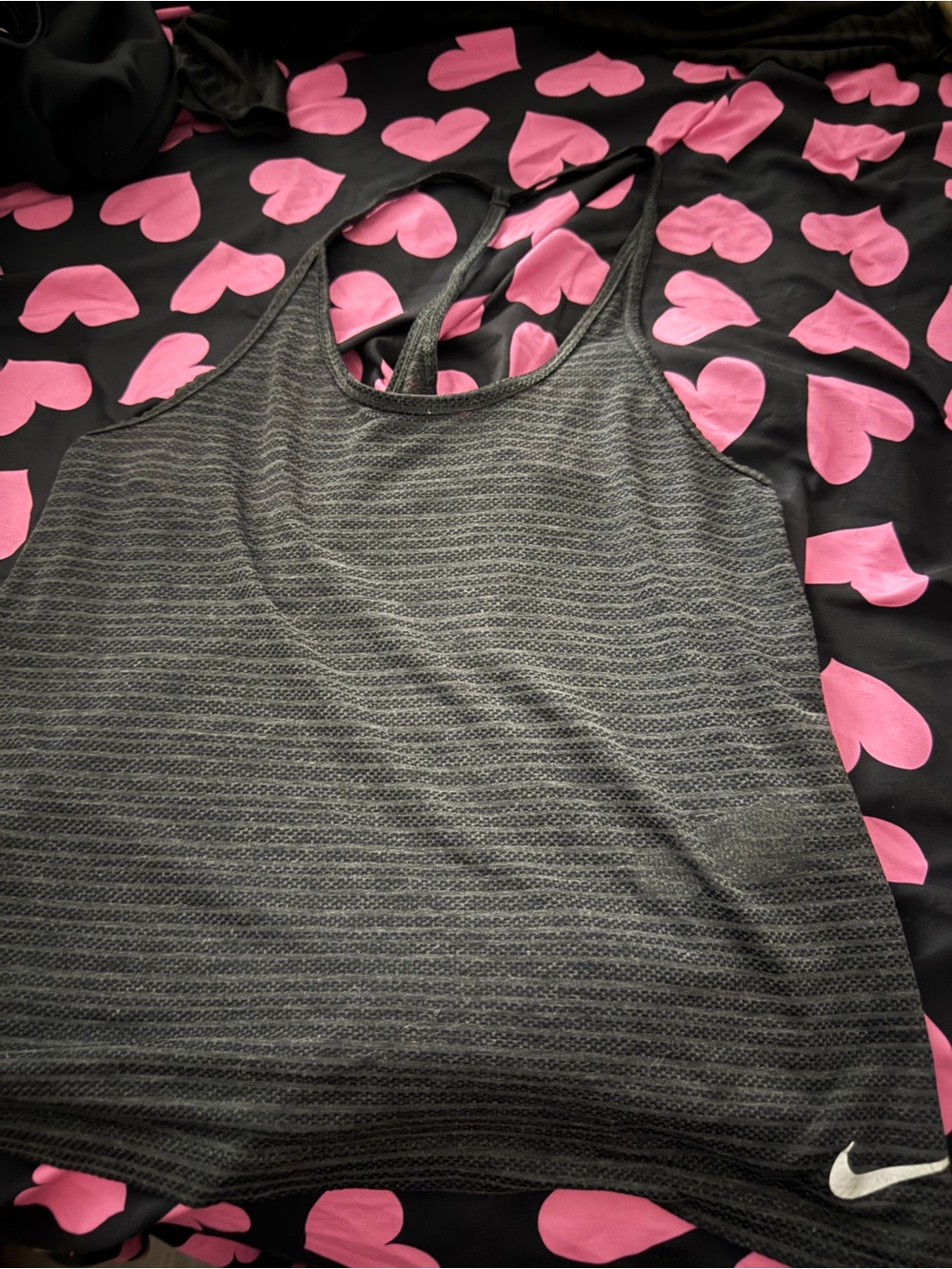 Nike Black Heathered Racerback Tank Top